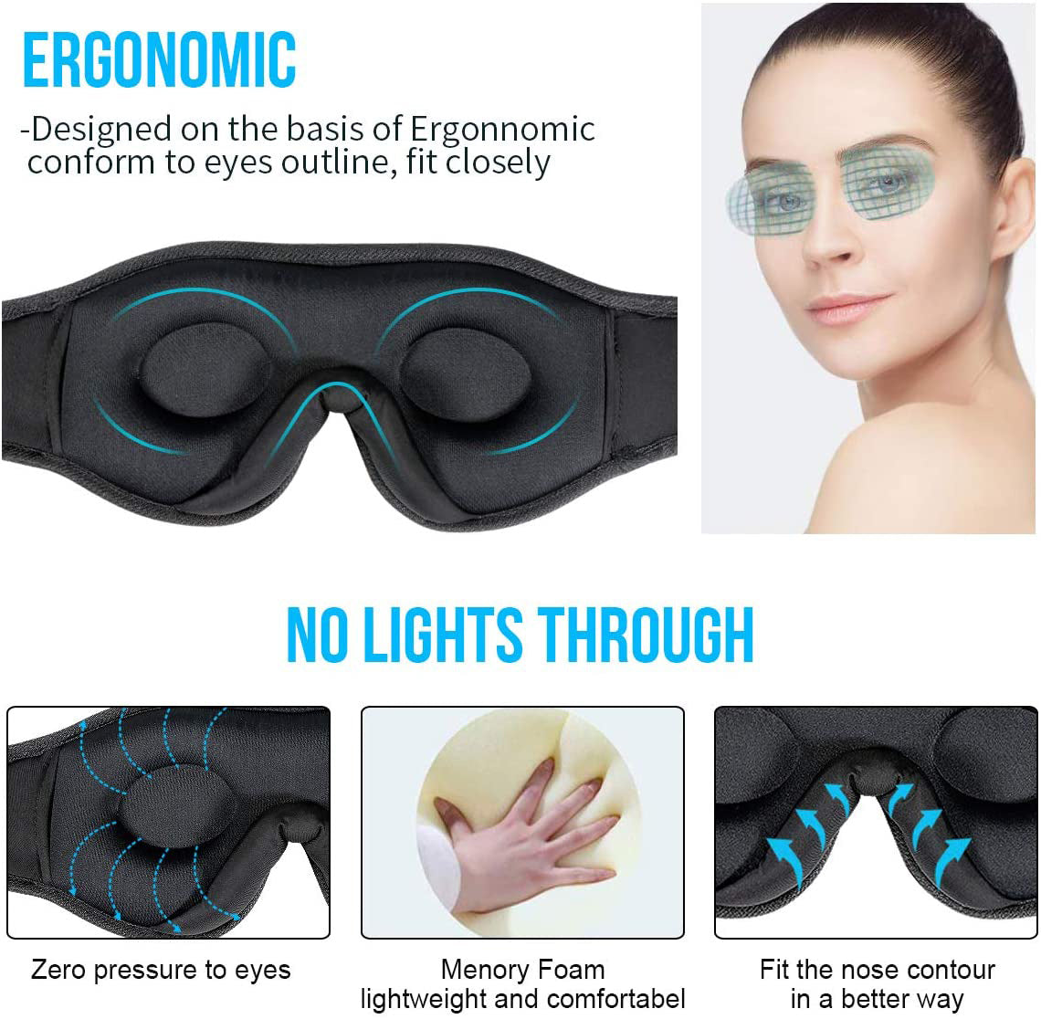 Bluetooth sleep mask -- Music, calls, total blackout