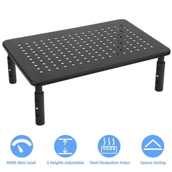 Adjustable monitor riser -- 3-height ergonomic stand