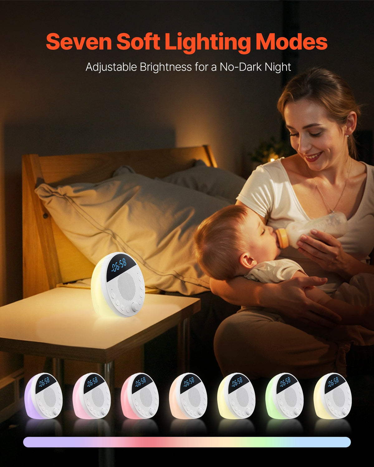 Sleep sound machine -- 18 sounds, 7-colour night light