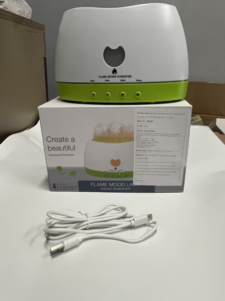 Flame effect diffuser -- Ambient glow, essential oils