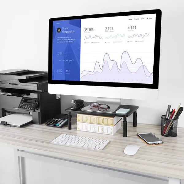 Adjustable monitor riser -- 3-height ergonomic stand