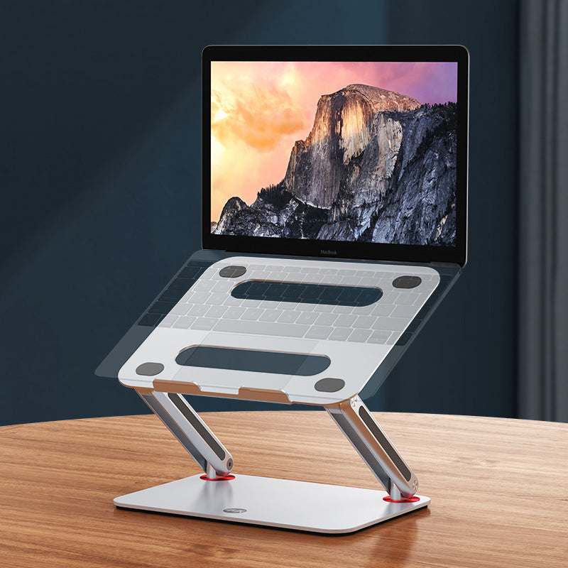 Aluminum laptop stand with adjustable height