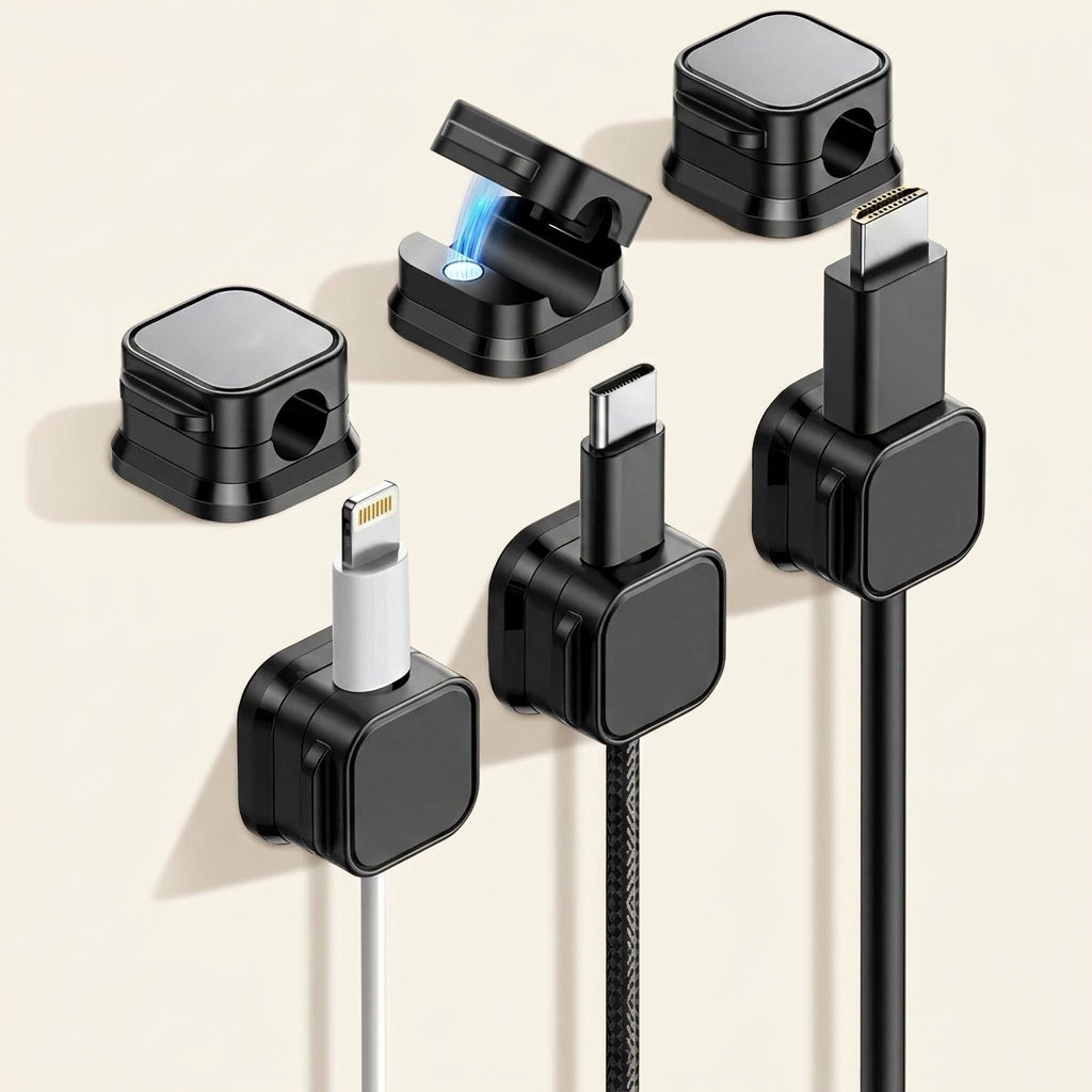 Magnetic cable clips -- 6-pack cord organizer - BeeDazzler hero