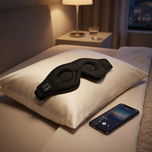 Bluetooth sleep mask -- Music, calls, total blacko - BeeDazzler lifestyle
