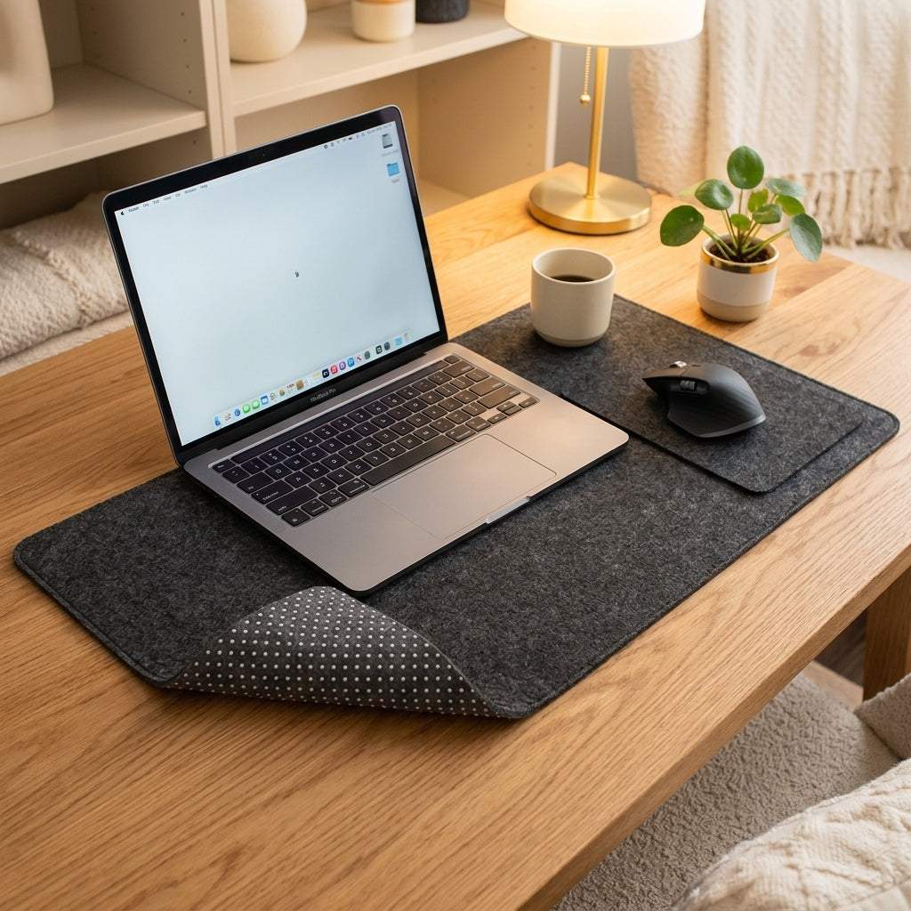 Felt desk pad -- Minimalist, non-slip, extended si - BeeDazzler lifestyle