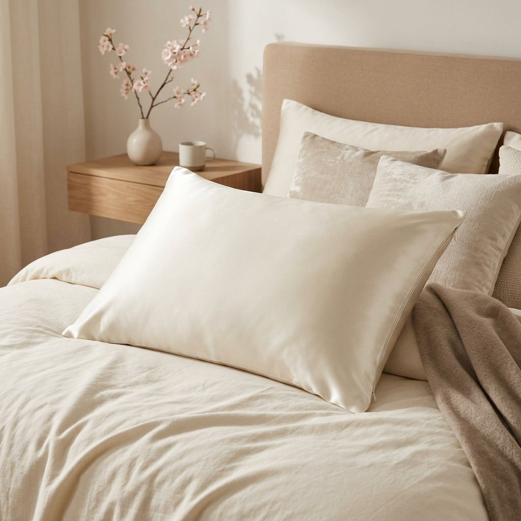 Mulberry silk pillowcase -- Pure silk, standard si - BeeDazzler lifestyle