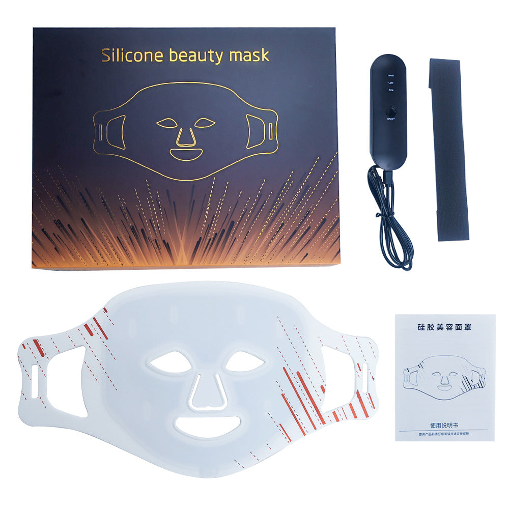 LED red light therapy mask - complete package with remote control and accessories